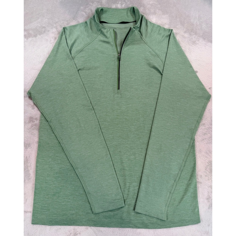Lululemon Mens Metal Vent Tech Half 1/2 Zip 2.0 Pullover Green Heathered XL